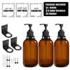 500ml Brown Reusable Shampoo Shower Gel Conditioner Soap Bottle with Pump Body Wash Lotion Dispenser for Hotel Bathroom