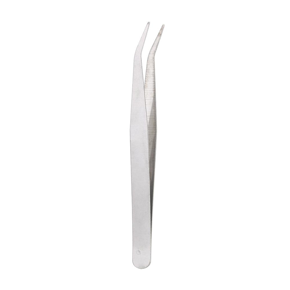 Silver Tone Straight Elbow Pliers Tool Stainless Steel Tweezers Eyebrow Clip Phone Repair Tools
