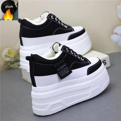 Модные женские ботинки Модные зимние теплые туфли для женщин Повседневные кроссовки из бархата Универсальные хлопковые ботинки на толстой подошве Zapatos De Mujer