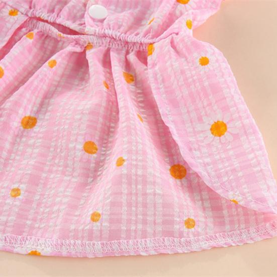 Яркая одежда для щенков, стильная клетчатая юбка для собаки с лацканами и цветочным принтом