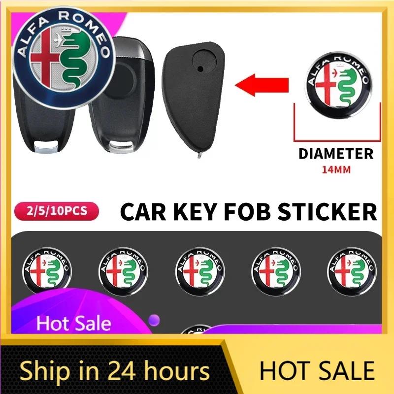 Car Stickers For Alfa Romeo 2/5/10pcs 14mm Aluminium Metal Car Key Emblem Stickers For Alfa Romeo 159 147 156 166 Giulietta GiulZQ5