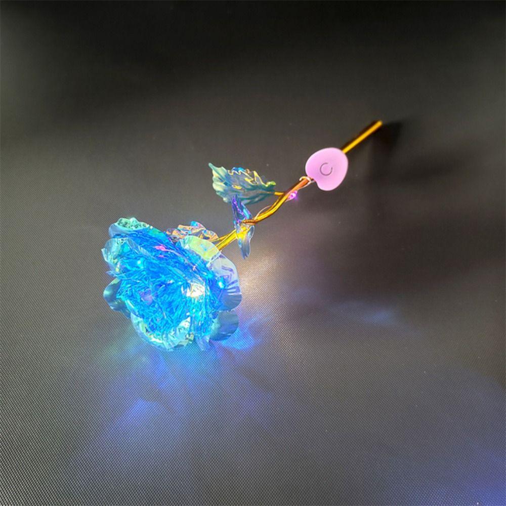 Светодиодный креативный подарок на День святого Валентина, фольгированное розовое золото, роза, которая длится вечно, декор для свадьбы, любовное освещение, розы, креативный подарок