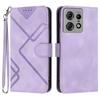 For Motorola Edge 50s Pro 5G Wallet Case Line Imprinted PU Leather Phone Cover with Strap