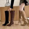 2025 осень и зима новые ботфорты с широким голенищем, ботильоны с острым носом, женские ботильоны на тонком высоком каблуке, ботинки на высоком каблуке с ремешком и пряжкой