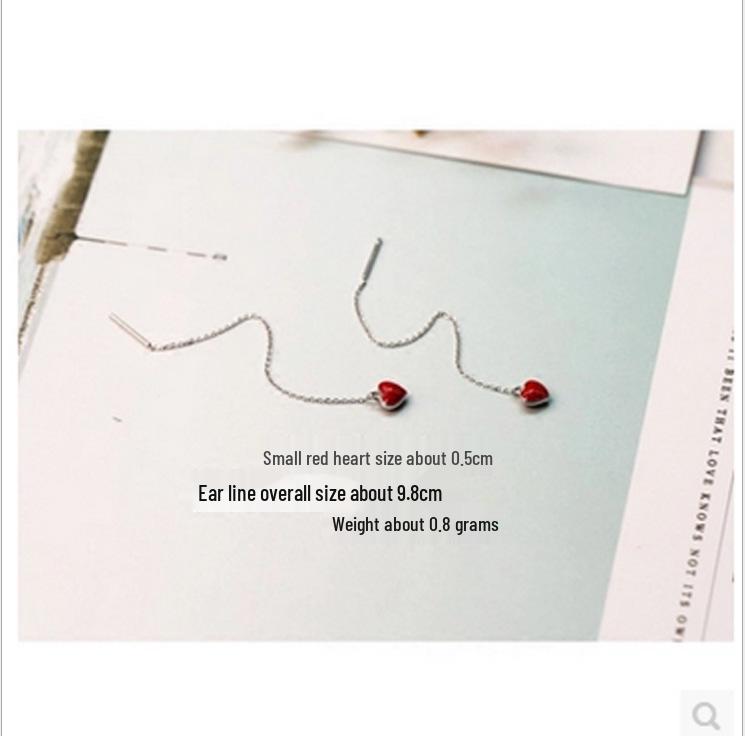 2023 Милое красное сердце серебряное колье S925 для женщин