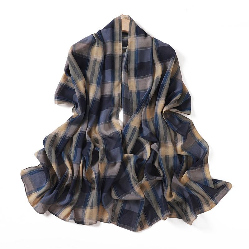 175*70СМ Новый Шарф из Шифона с Длинным Принтом в Клетку, Обернутый Шарф, Мусульманские Женские Хиджабы, Шаль, Рамадан, Женский