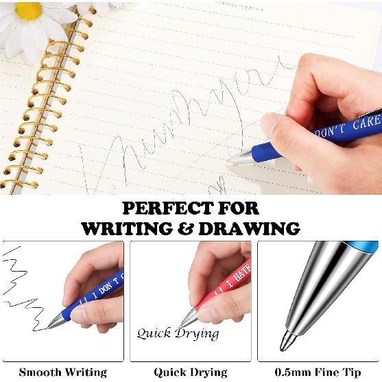 10 Pieces Ballpoint Pens Office pirational Quotes Snarky Screen Touch Stylus Pen Encouraging Scriptures, Black Ink Employee Appreciation Gifts Bulk
