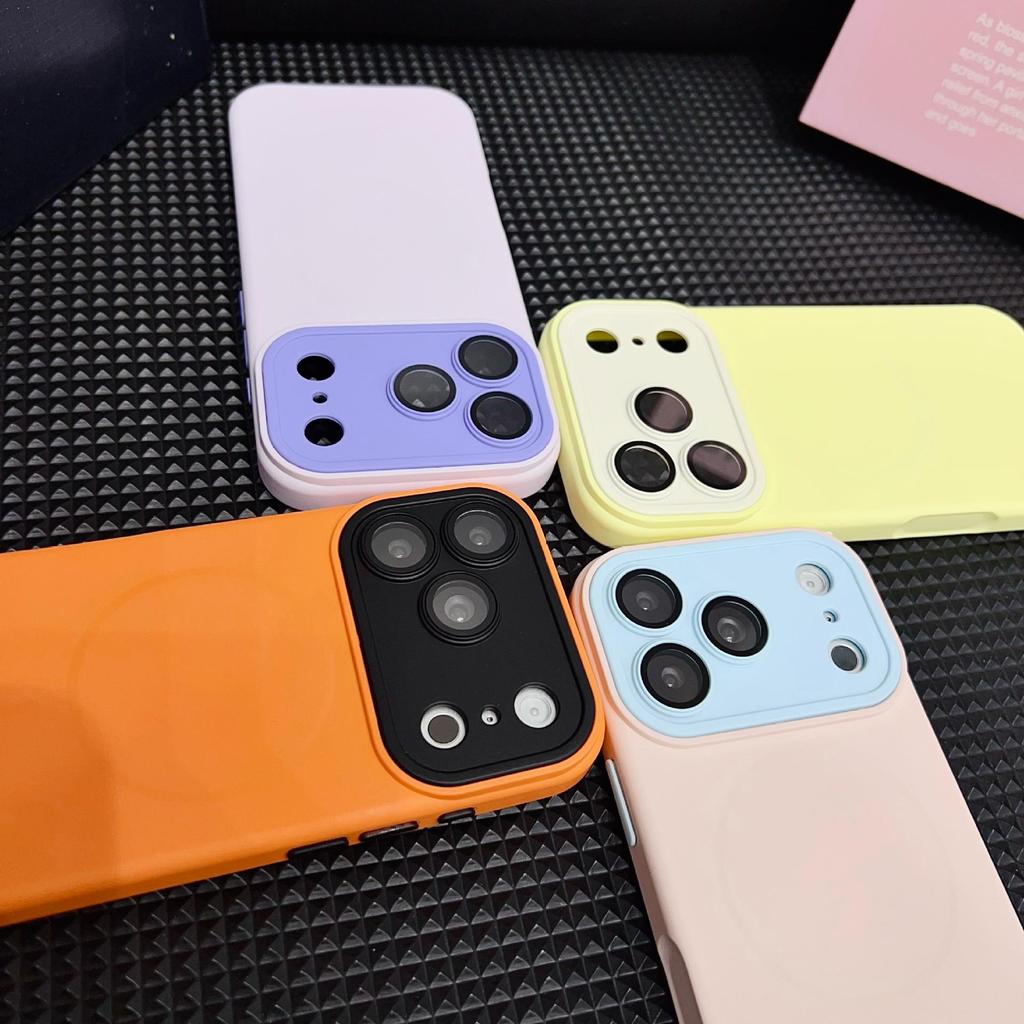Чехол-органайзер для мгновенных фото с цветовыми блоками для iPhone 16 Pro Max и Apple 17, матовый жидкий силикон для iPhone 14/15