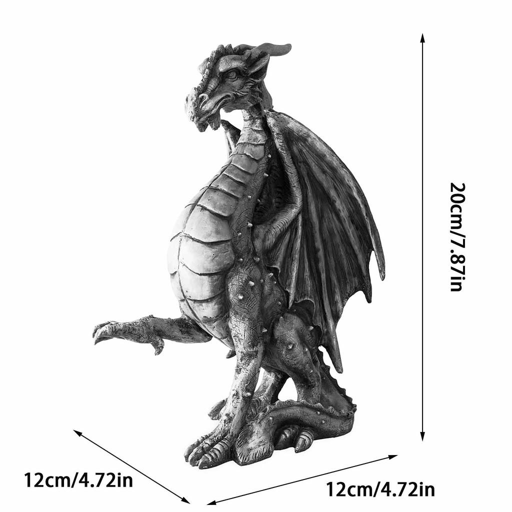 WindWeather Large Indoor/Outdoor Medieval-Dragon Statue Courtyard Decoration