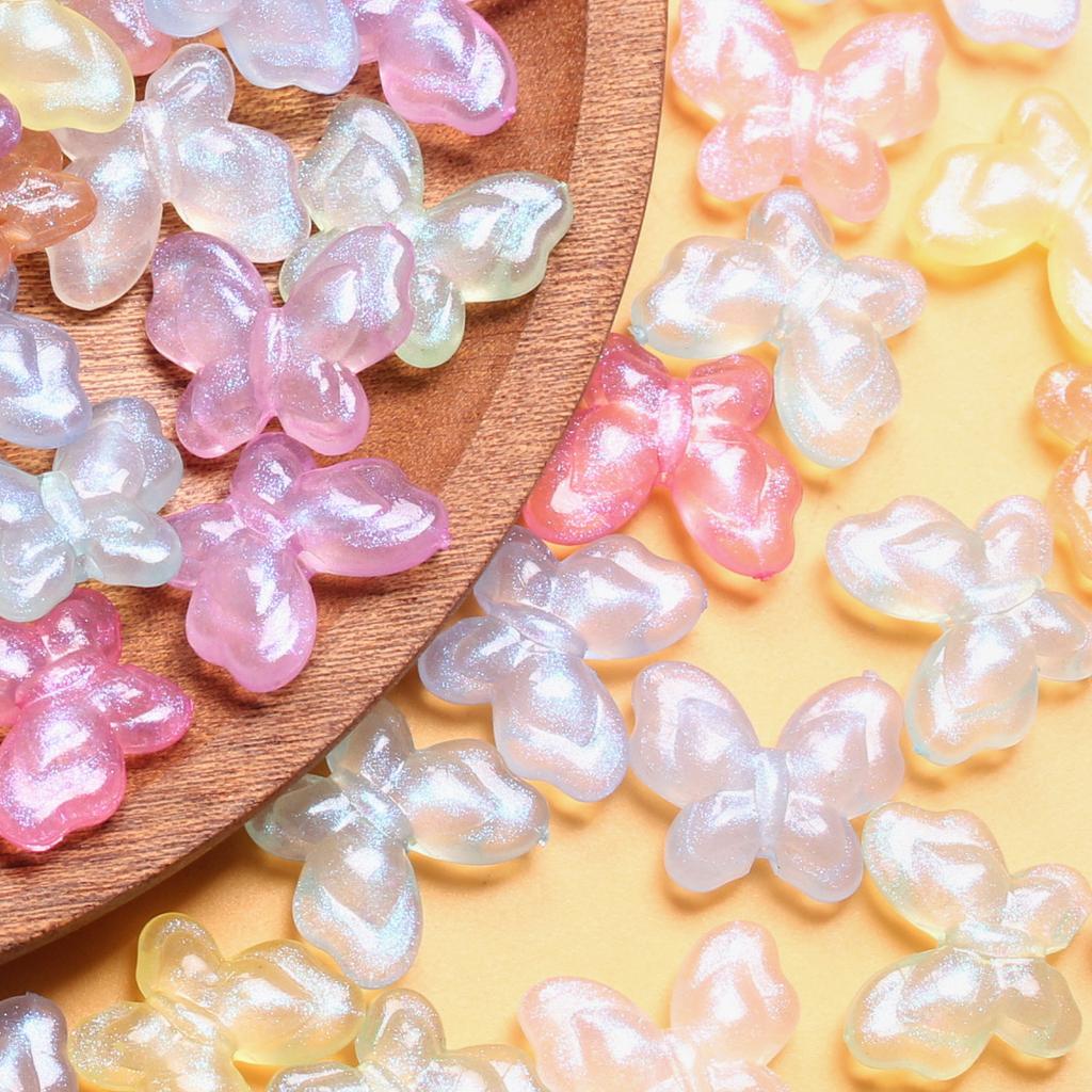 10 шт. флуоресцентные бабочки акриловые свободные бусины креативные DIY ювелирные аксессуары для ожерелий и сережек изготовление