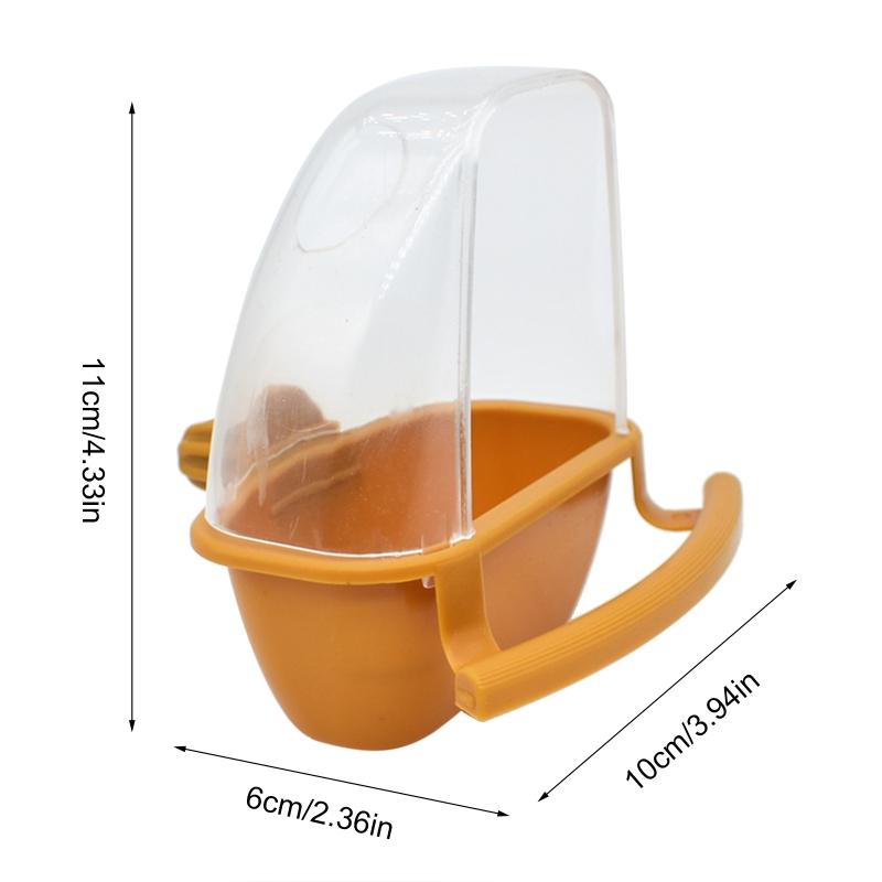 Parakeet Food Dispenser No Mess Plastic Parrot Feeder with Perch Cage Accessories for Small Bird Cockatiel Finch