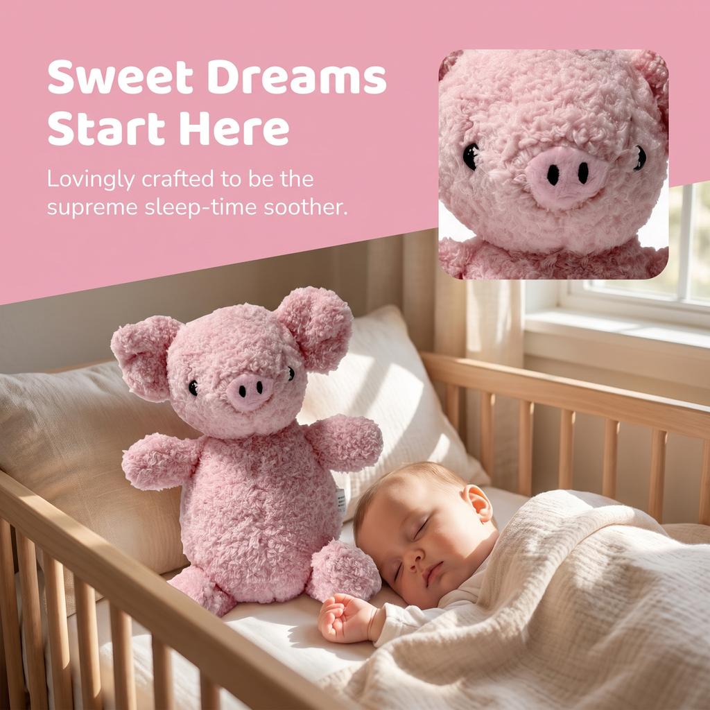 23cm Chubby Pink Pig Plush Doll Skin Friendly Stuffed Toy Cartoon Piggy Ornament Bedside Decor Festival Gifts For Little Girls
