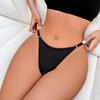 Women's Sexy Adjustable Ice Silk Briefs Low Waist Solid Color Sports Briefs Comfortable Pure Desire Large Size Underwear