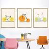 Abstract Fashion Bike Lemon Orange Fruit Print Canvas Paintings Kitchen Decor Nordic Posters Minimalist Wall Art Pictures