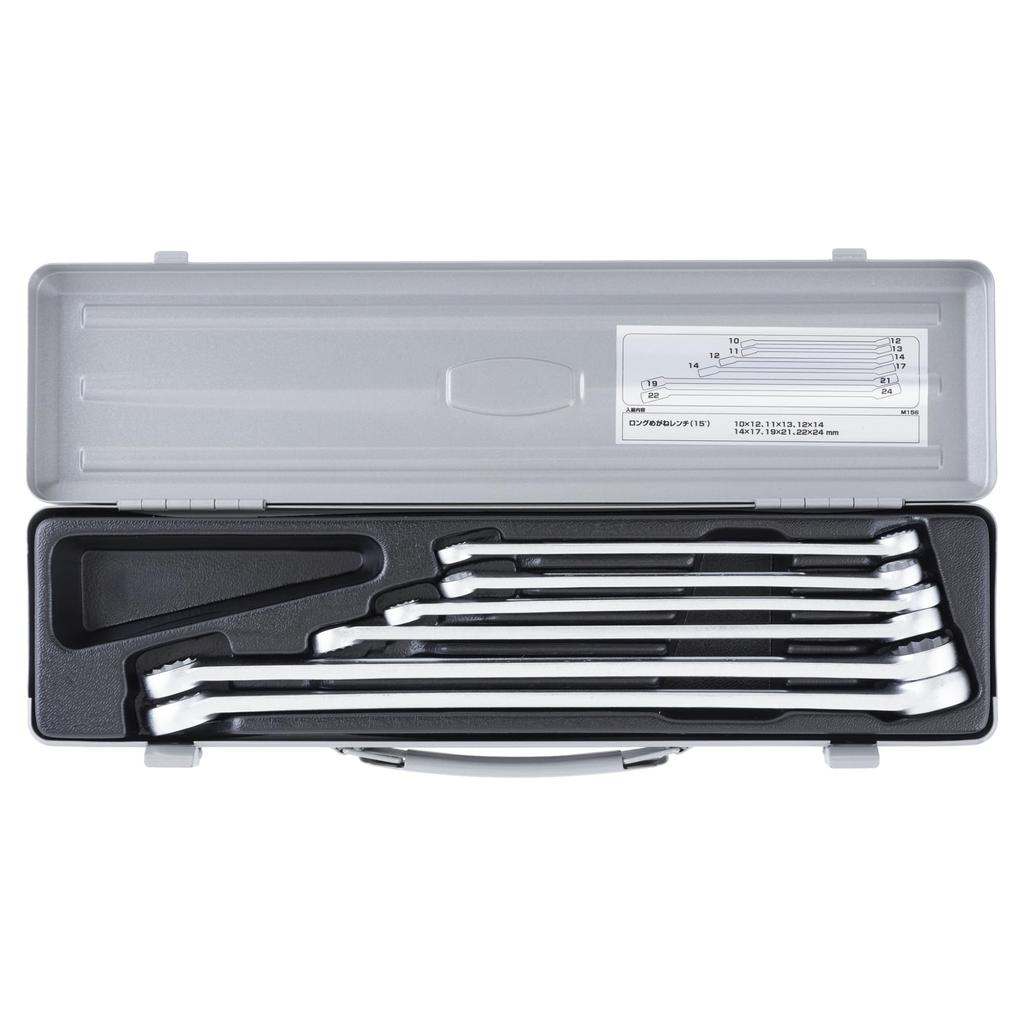 TONE Long Box Wrench Set M156 Silver 6 Items (15°) Contents