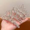 Детская тиара с жемчугом, повязка на голову, цветок, хрустальные шпильки, милая корона со стразами, расческа для волос на каждый день