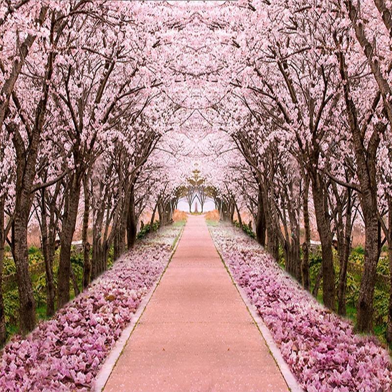 3D Романтическое пространство Расширение Обои Вишневое Дерево Фреска Гостиная Телевизор Диван Настенные Фрески Домашний Декор