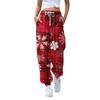 Женские повседневные модные рождественские принтованные повседневные спортивные брюки с эластичной талией и завязками на шнурке
