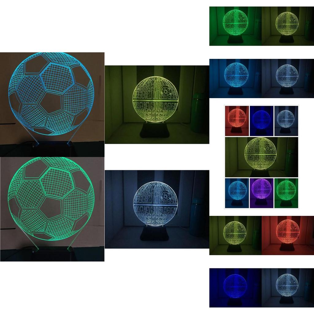 Star Wars Death Star 3d Led Night Light With Touch Control For Bedroom Decor