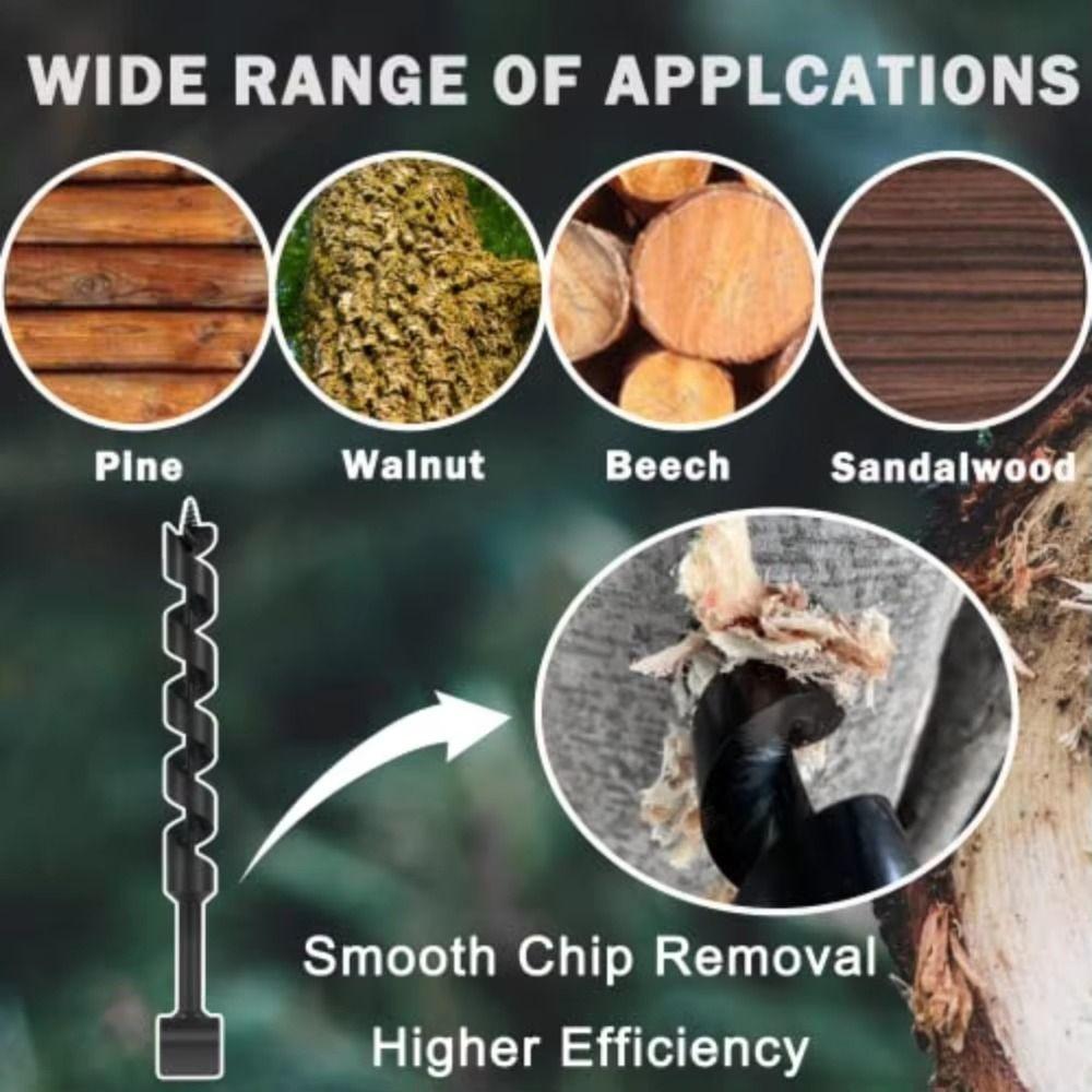 Set Extra Long Extension Spiral Auger Drill Bits Carbon Steel Hole Opener Hard Soft Plastic