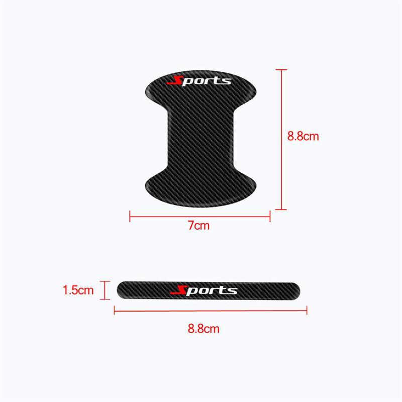 8 шт. Накладки на чашки дверных ручек из углеродного волокна, защита от царапин