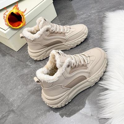 Повседневные зимние ботинки 2024 года, новые женские туфли, зимние высокие мягкие женские туфли, теплые уличные женские туфли с толстой подошвой для холода