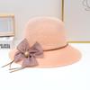 Женская соломенная шляпа для защиты от солнца и солнца, соломенная тканая шляпа с галстуком-бабочкой на открытом воздухе для пляжных прогулок, устойчивая к ультрафиолетовому излучению шляпа от солнца