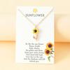 Sunflower Pendant Necklace for Women Delicate Daisy Flower Necklace Temperament Clavicle Chain Fashion Drop Oil Jewelry
