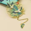 Dragon Chinese Style Bookmark Brid Tassel Book Page Marker Metal Book Clip  School Office Supplies
