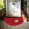 Half-Circle Christmas Welcome Doormat, Soft, Non-Slip Entryway Mat, Festive Home Decor Rug for Porches and Entryways