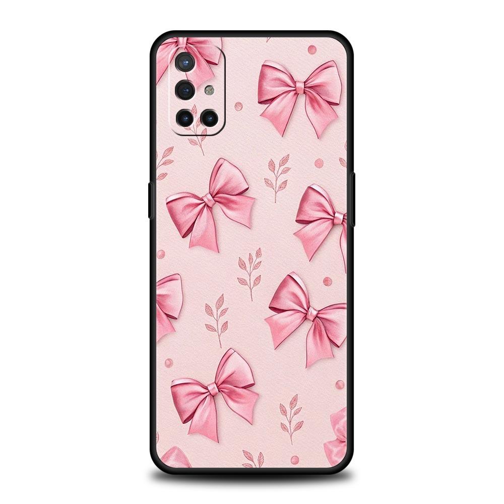 Милый розовый чехол-бантик в форме сердца для OnePlus 13 12 11 10 9 8 7T Pro 13R 12R 10R 9RT 8T Nord N200 N30 2T CE 2 3 5G Lite Мягкий чехол