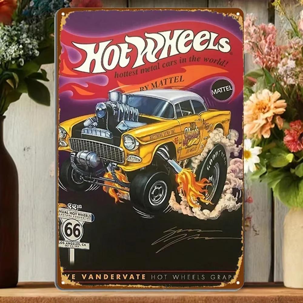Плакат Hot Wheels Gold 55 Gasser Metal Signs Club Cave Pub Custom Poster Tin sign