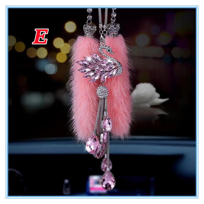 Роскошный кулон для украшения автомобиля со стразами, 3 цвета, кристалл, бриллиант, лебедь, зеркало заднего вида, подвесные автомобильные аксессуары для женщин и девочек