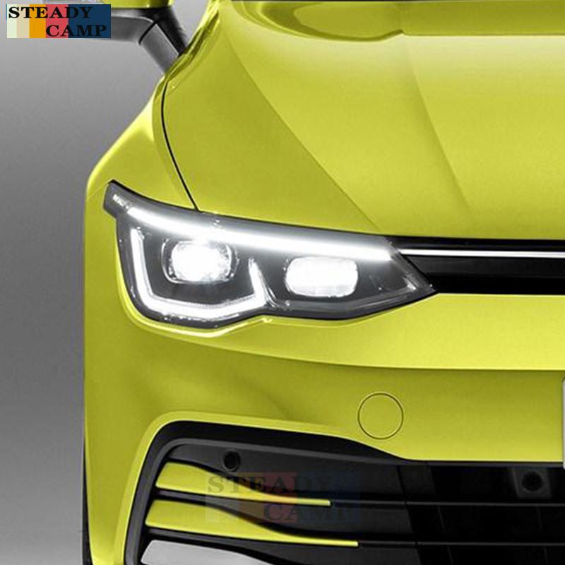 2 Pcs Car Headlight Protective Film Smoked Black Tint Wrap Vinyl Transparent TPU Sticker For Volkswagen VW Golf 8 MK8