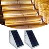 DODOGOD Stair Light, Garden Light, Solar Step Light, LED Warm White Lighting, Outdoor, Waterproof, IP65, Garden, Automatic Charging, Automatic