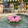 Solar Pond Fountain Lotus Floating Bird Bath Powered Garden with Interchangeable Nozzles for Patio Yard Decor