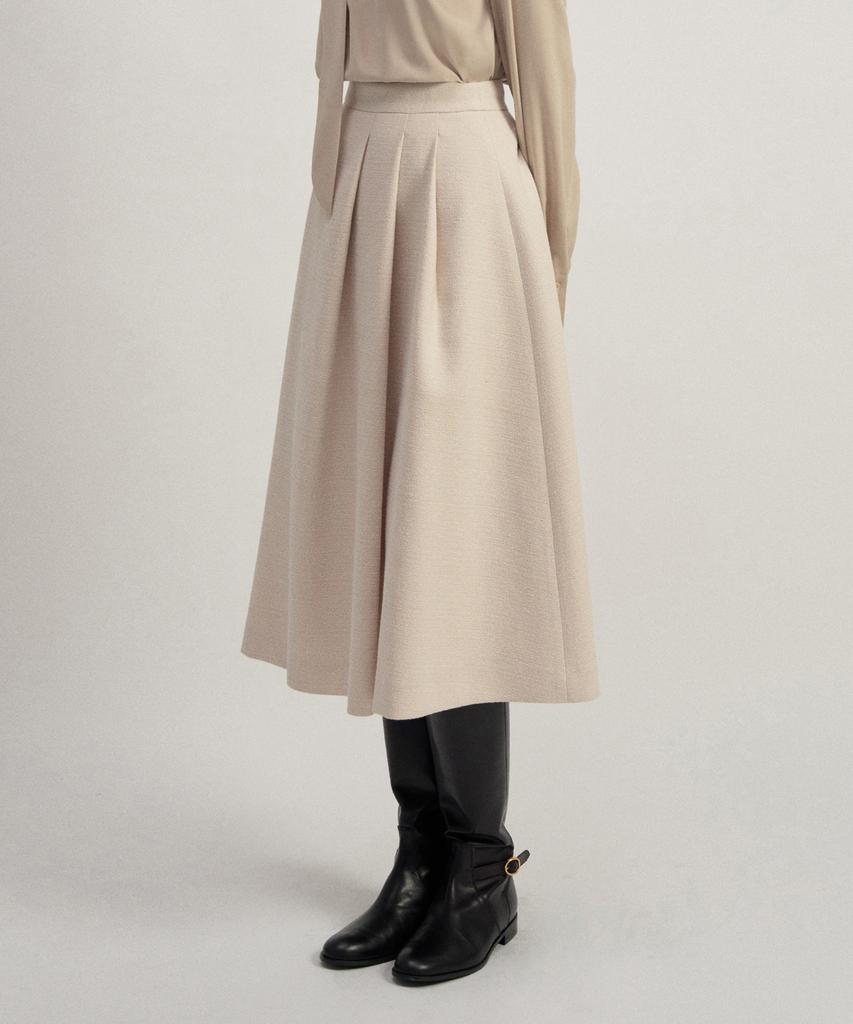 TOWAV Maige Tuck Skirt_Cream Beige
