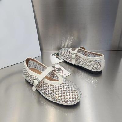 Мода 2025 Новые Роскошные Хрустальные Стразы Сетка Балетки Женские Дизайнерские Туфли Мэри Джейн с Сеткой и Заклепками Летние Лоферы для Дам