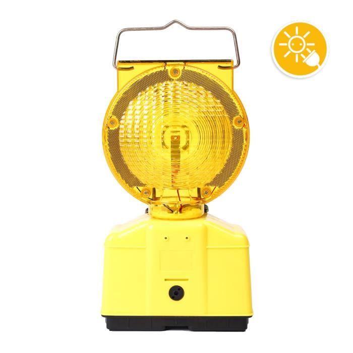 Construction Lamp - SOLAR BLINK ROAD - Rechargeable LED Flasher - Solar Panel - 90h Autonomy
