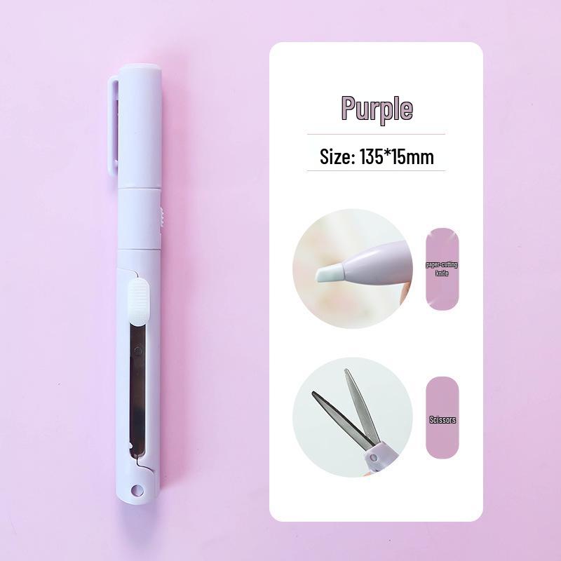 Dual-Headed Craft Scissors Knife - Mini Retractable Safety Tool for Journals and Crafts