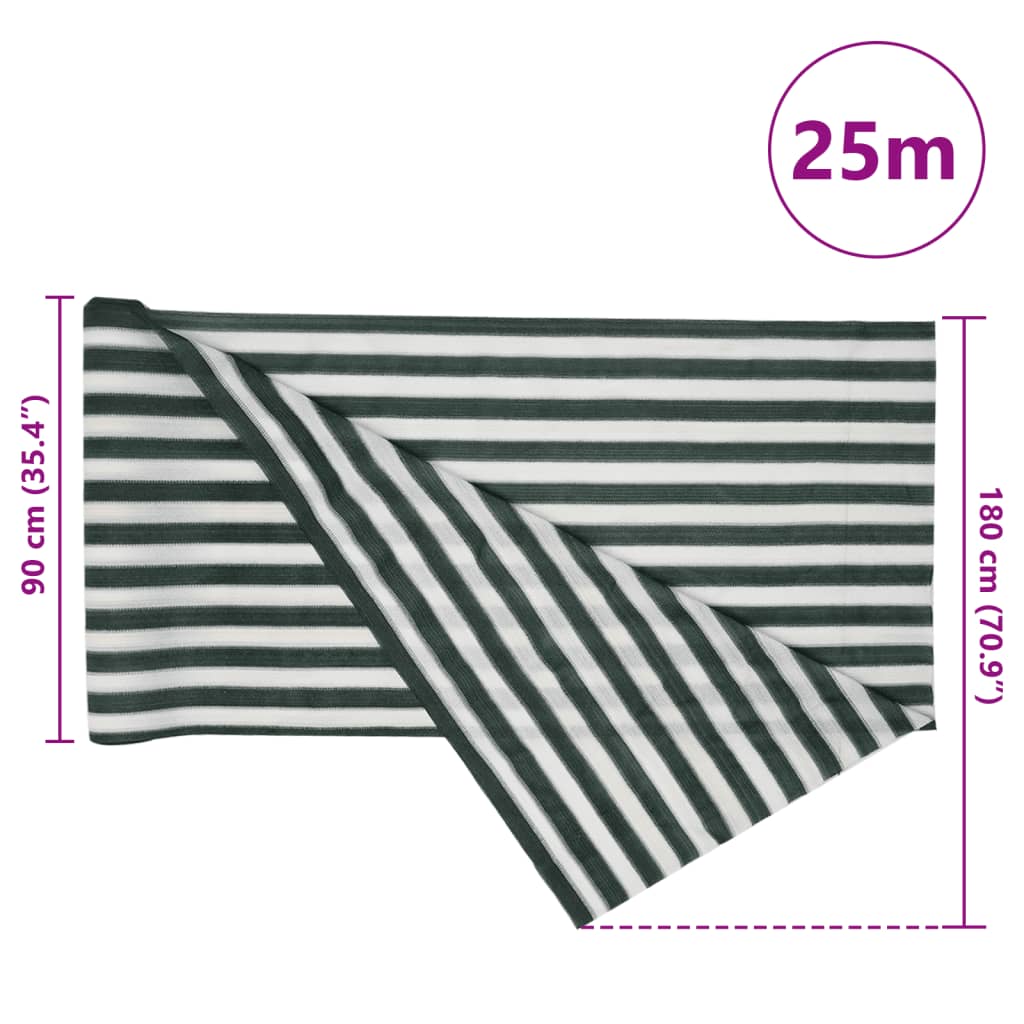 Privacy Fence Screen Green and White 1.8 x 25 m HDPE 195 g m²