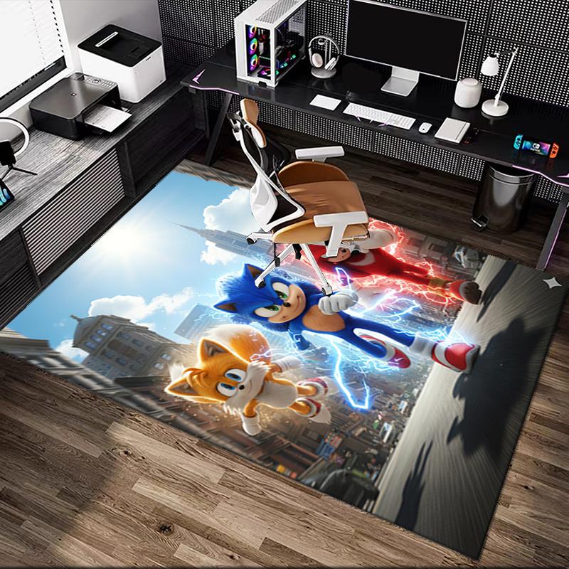 1pc Area Rug Appropriate for Office, SONIC Carpet, Versatile Printed Chair Rug, Durable Home Sofa Carpet