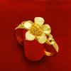 Retro Vietnamese Flower Gold-Plated Wedding Ring for Women – Imitation Gold with Real Copper