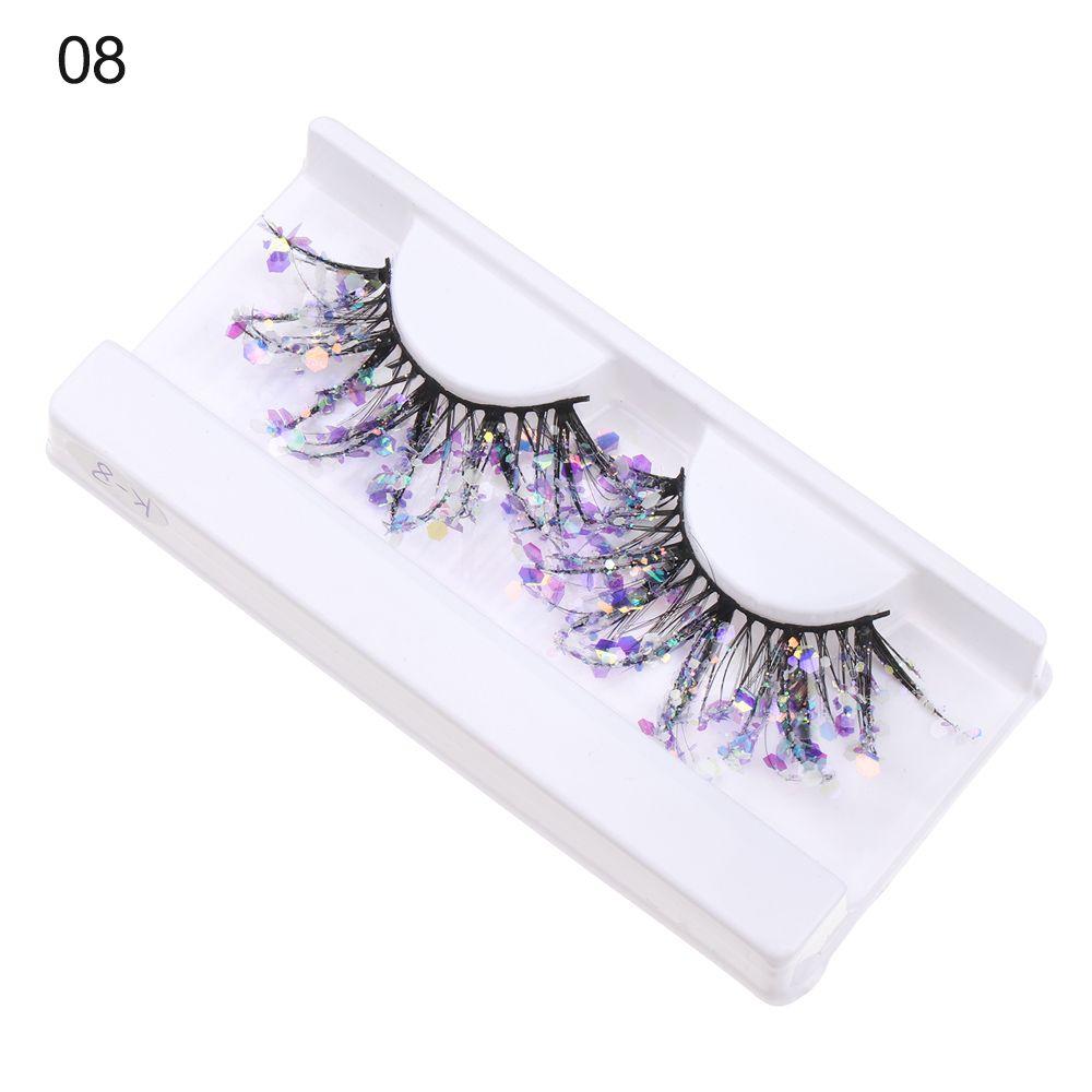 Sequin Glitter Powder Color Luminous Fake Lashes 3D False Eyelashes Nude Makeup Makeup Supplies