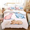 3D Print Kawaii Capybaras Bedding Set Soft Comforter Cover With 1/2pcs Pillow Shams For Kids Adults Microfiber Quilt Cover