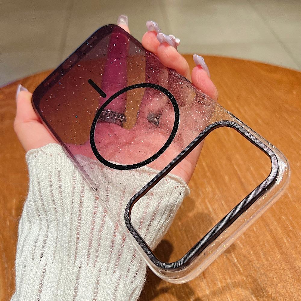 Fashion Gradient Color Glitter Phone Case for For Iphone 17 Air 16 15 14 Plus 13 12 11 Pro Max for Magsafe Wireless Charging Cover
