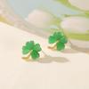 Высококачественные серьги «кошачий глаз» с четырьмя листами клевера, милые и стильные маленькие универсальные и элегантные женские изысканные популярные серьги