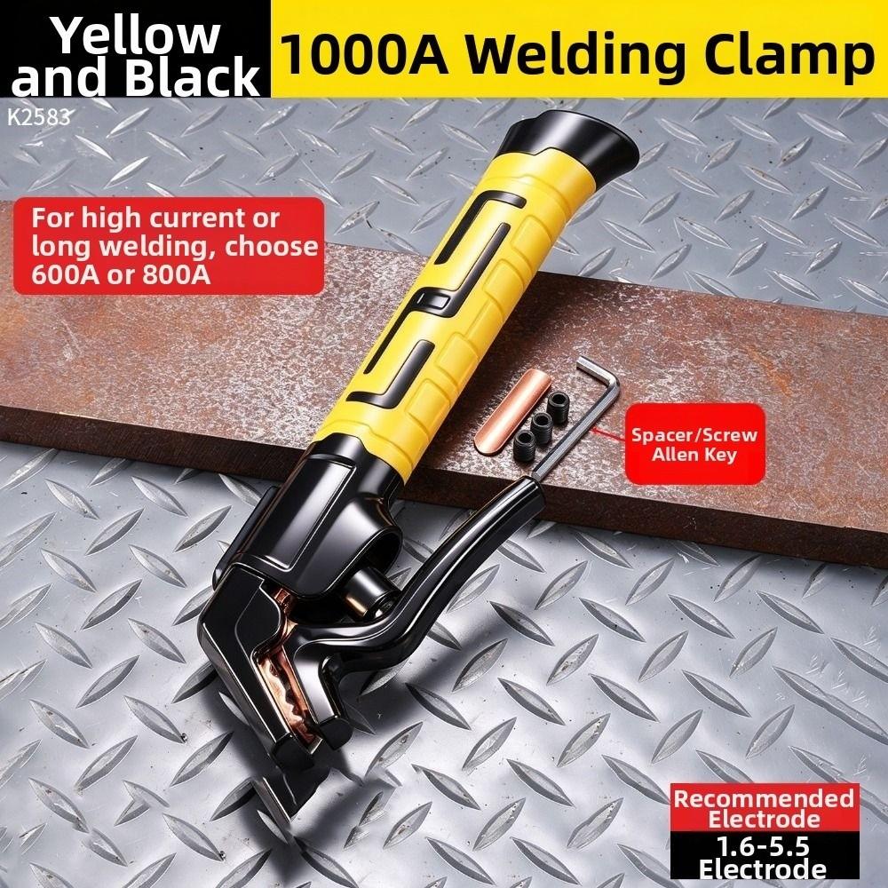Bent Head Welding Electrode Holder Anti Scald Welding Clamp  For Motorcycle Joining Repair Tool