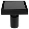 Floor Drain with Removable Cover SUS304 Stainless Steel Square Drain Set 10x10cm Black