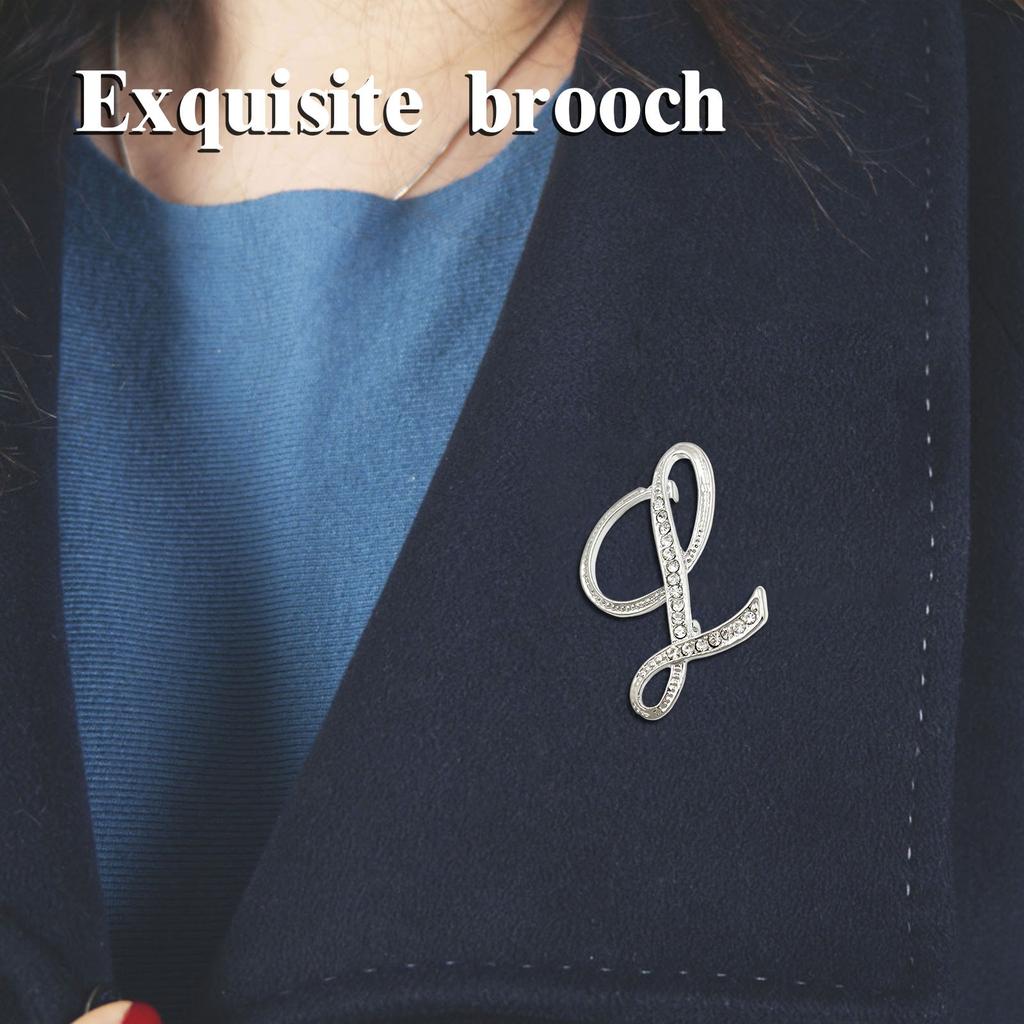 English Letter Brooch With Water Filled Diamond Alloy Chest Flower, Clothing Accessory Pin